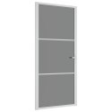 Drzwi wewnętrzne, 93x201,5 cm, białe, szkło ESG i aluminium