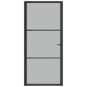 Drzwi wewnętrzne, 93x201,5 cm, czarne, matowe szkło i aluminium