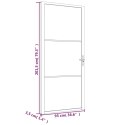 Drzwi wewnętrzne, 93x201,5 cm, czarne, matowe szkło i aluminium