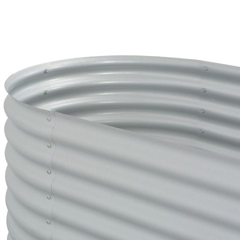 Podwyższona donica z galwanizowanej stali 160x80x81 cm, srebrna