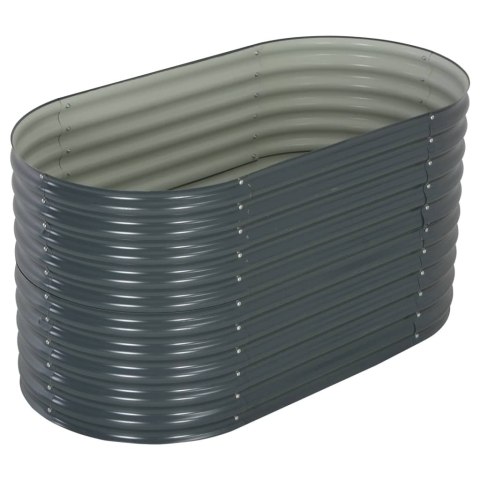 Podwyższona donica z galwanizowanej stali, 160x80x81 cm, szara