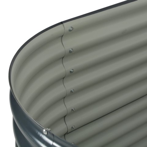 Podwyższona donica z galwanizowanej stali, 160x80x81 cm, szara