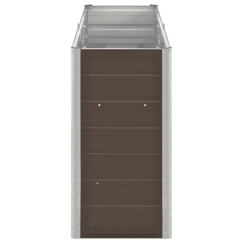 Podwyższona donica z galwanizowanej stali 240x40x77 cm, brązowa