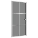 Drzwi wewnętrzne, 102,5x201,5 cm, białe, szkło ESG i aluminium