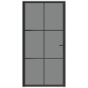 Drzwi wewnętrzne, 102,5x201,5 cm, czarne, szkło ESG i aluminium