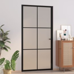 Drzwi wewnętrzne, 102,5x201,5 cm, czarne, szkło i aluminium
