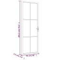 Drzwi wewnętrzne, 76x201,5 cm, białe, szkło ESG i aluminium
