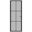 Drzwi wewnętrzne, 76x201,5 cm, czarne, matowe szkło i aluminium
