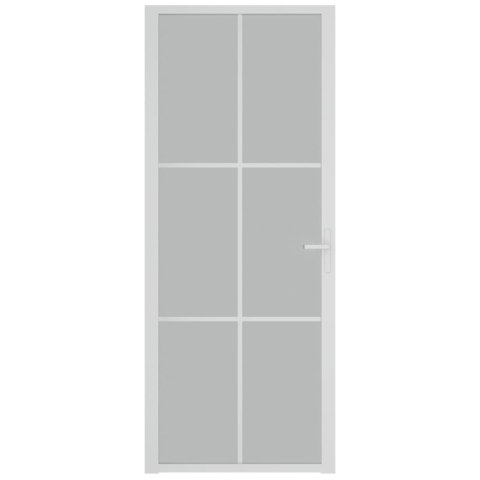 Drzwi wewnętrzne, 83x201,5 cm, białe, matowe szkło i aluminium