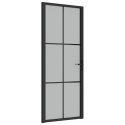 Drzwi wewnętrzne, 83x201,5 cm, czarne, matowe szkło i aluminium