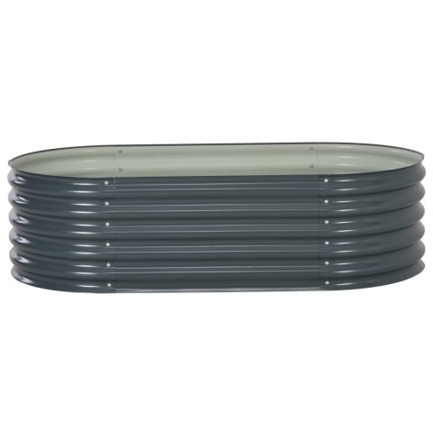 Podwyższona donica z galwanizowanej stali, 160x80x44 cm, szara