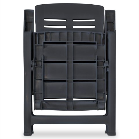 Rozkładane krzesła ogrodowe, 2 szt., plastikowe, antracytowe