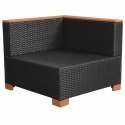 Sofa ogrodowa, rattan PE, czarna