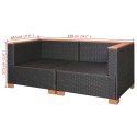 Sofa ogrodowa, rattan PE, czarna