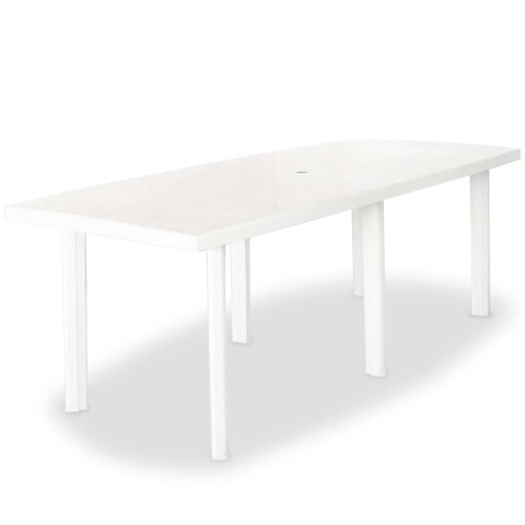 Stół ogrodowy, biały, 210 x 96 x 72 cm, plastikowy