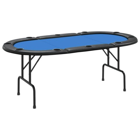 Składany stół do pokera dla 10 osób, niebieski, 206x106x75 cm Składany stół do pokera dla 10 osób, niebieski, 206x106x75 cm