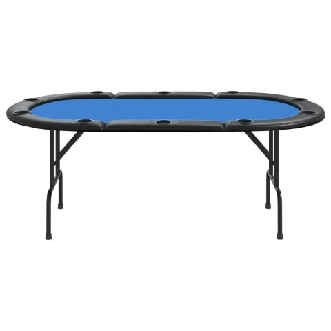 Składany stół do pokera dla 10 osób, niebieski, 206x106x75 cm Składany stół do pokera dla 10 osób, niebieski, 206x106x75 cm