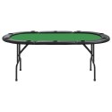 Składany stół do pokera dla 10 osób, zielony, 206x106x75 cm