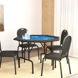 Składany stół do pokera dla 8 osób, niebieski, 108x108x75 cm