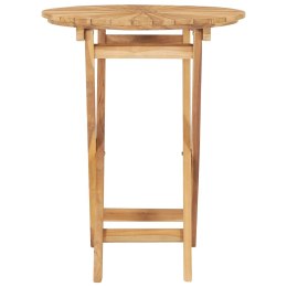 Składany stół ogrodowy, Ø 60 cm, lite drewno tekowe