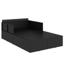 Leżak z poduszką, czarny, 182x118x63 cm, rattan PE