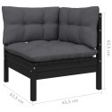 2-osobowa sofa ogrodowa z poduszkami, czarna, drewno sosnowe