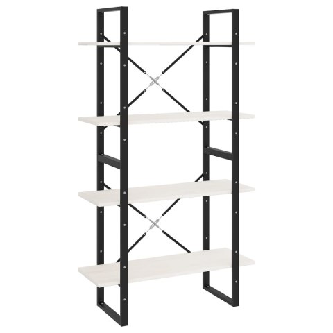 4-poziomowy regał na książki, biały, 80x30x140, sosnowy