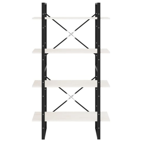 4-poziomowy regał na książki, biały, 80x30x140, sosnowy