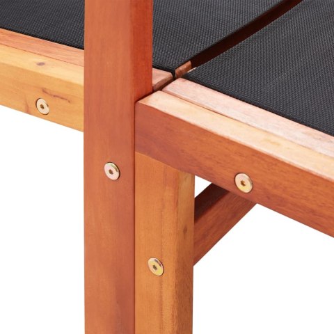 Krzesło ogrodowe z podnóżkiem, eukaliptus i textilene