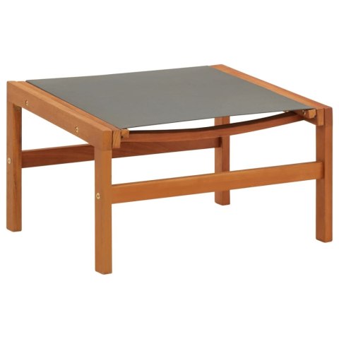 Krzesło ogrodowe z podnóżkiem, szare, eukaliptus i textilene