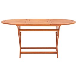 Składany stół ogrodowy, 160x85x74 cm, lite drewno eukaliptusowe