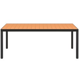 Stół ogrodowy, brązowy, 185x90x74 cm, aluminium i WPC