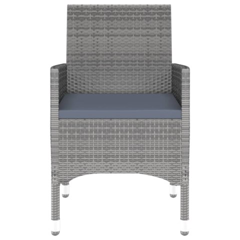 3-częściowy zestaw mebli ogrodowych, polirattan, szary