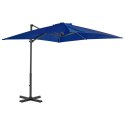 Parasol wiszący na aluminiowym słupku, 250x250 cm, lazurowy