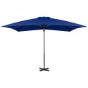 Parasol wiszący na aluminiowym słupku, 250x250 cm, lazurowy