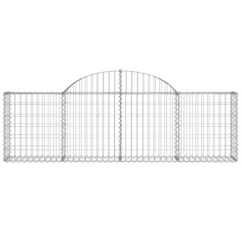 Kosze gabionowe, 2 szt, 200x30x60/80 cm, galwanizowane żelazo