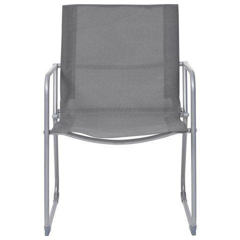 4-cz. zestaw wypoczynkowy do ogrodu, tkanina i stal, szary