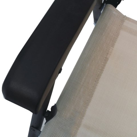 Składane krzesła ogrodowe, 2 szt., tworzywo textilene, taupe