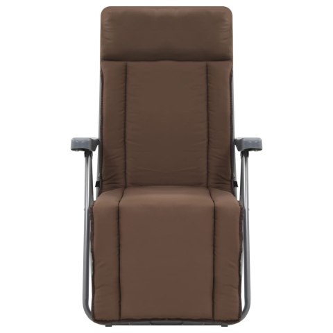 Składane krzesła ogrodowe z poduszkami, 2 szt., brązowe