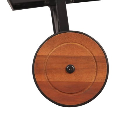 Leżak ze stalowymi nogami, lite drewno akacjowe