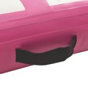 Mata gimnastyczna z pompką, 200x200x15 cm, PVC, różowa