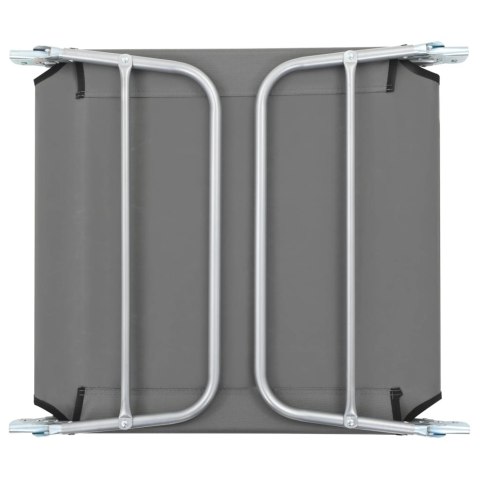 Składane leżaki, 2 szt., stal i tkanina, szare