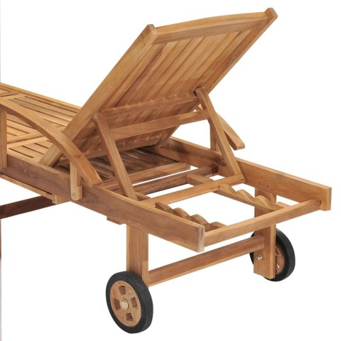 Leżak, lite drewno tekowe