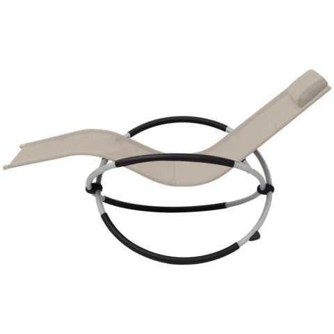 Leżak z geometryczną ramą stalowy, kremowy