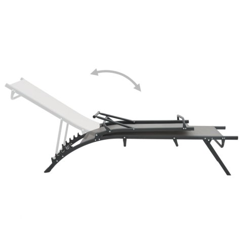 Leżaki, 2 szt., textilene i stal