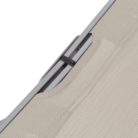 Składane leżaki, 2 szt., kremowe, tkanina textilene