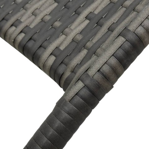 Składany leżak, polirattan, szary