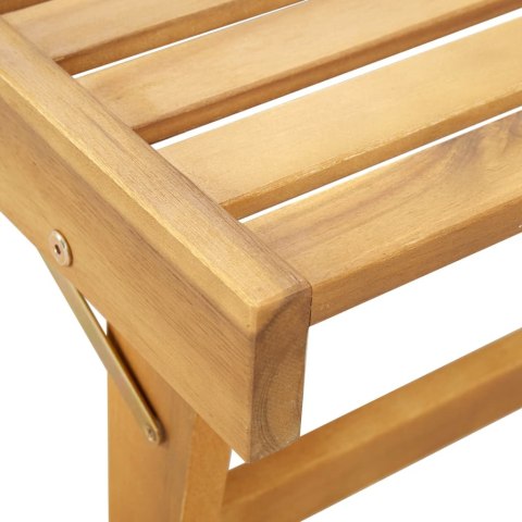 Składany leżak z poduszką, lite drewno akacjowe