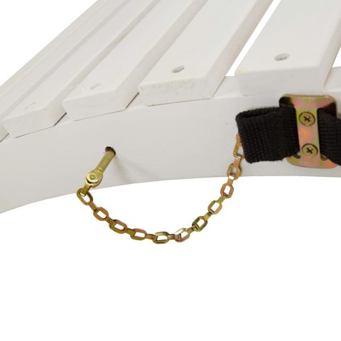 Leżak, biały, 184x55x64 cm, lite drewno akacjowe