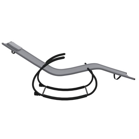 Leżak, bujany, stal i tworzywo textilene, szary